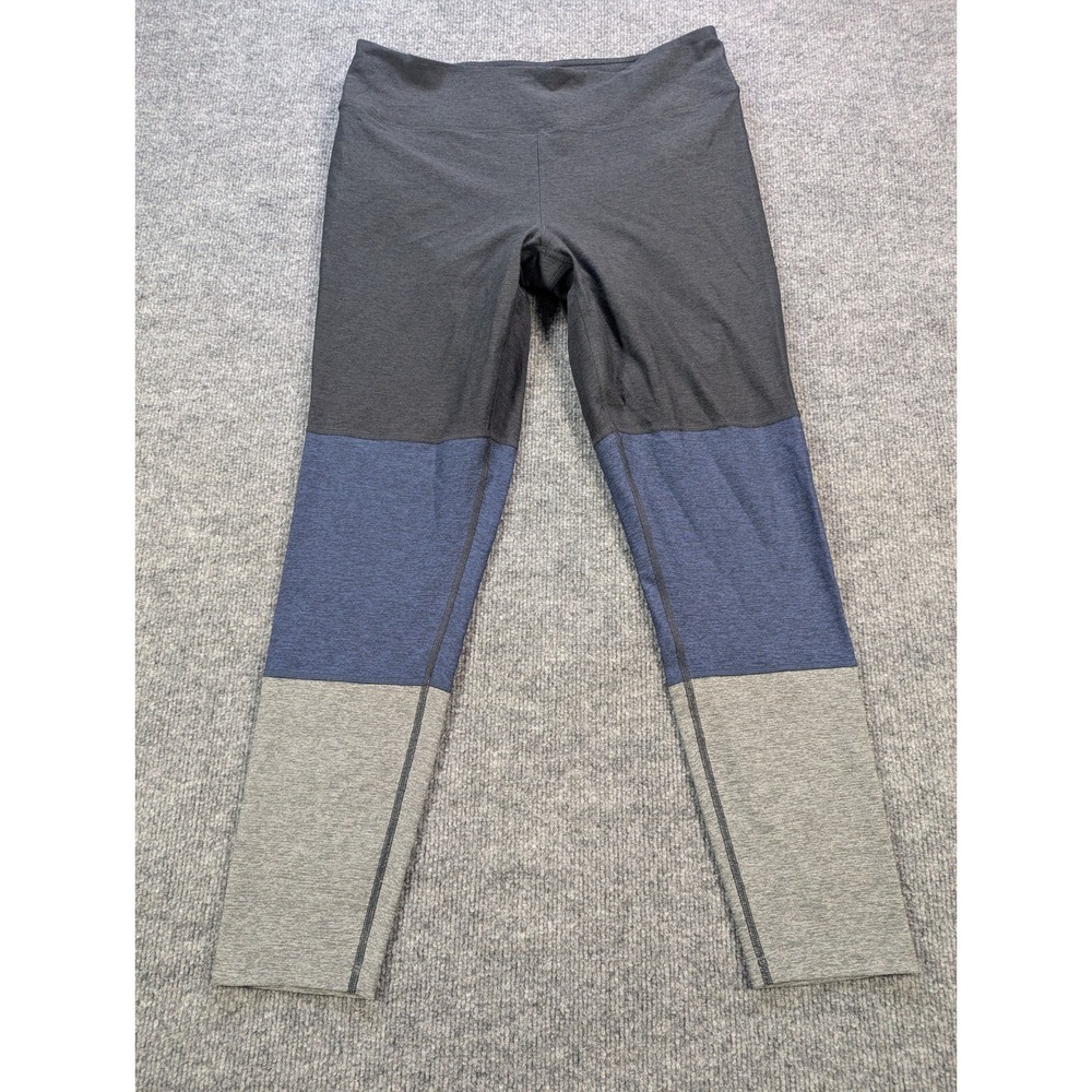 Outdoor Voices Gradient Color Block Leggings Women's Size XL Black Blue Grey